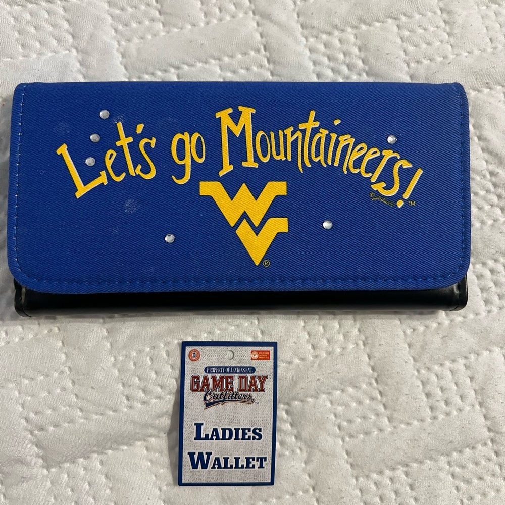 Blue Let's Go Mountaineers Wallet
